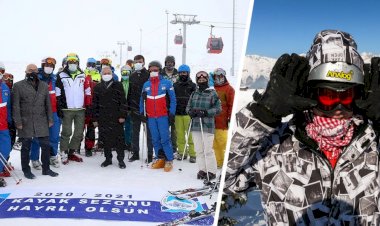 Türkiye'de kayak sezonu başlıyor Kayakçılar maskeli gezicilere biniyor