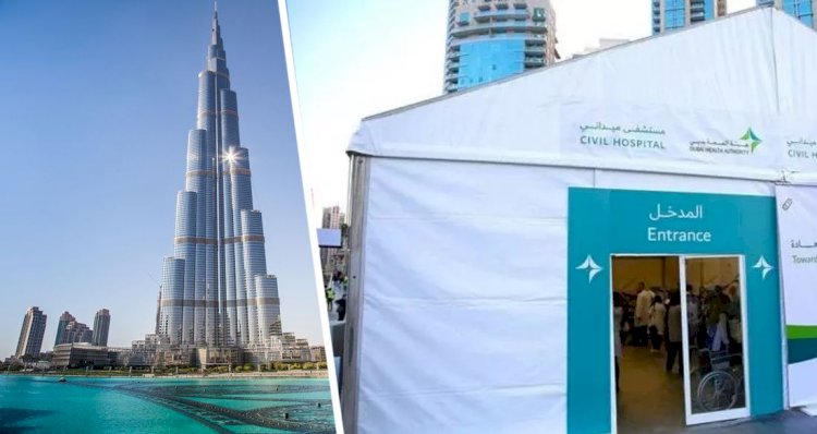 Dubai'nin ana gökdeleninin yakınında bir sahra hastanesi açıldı.